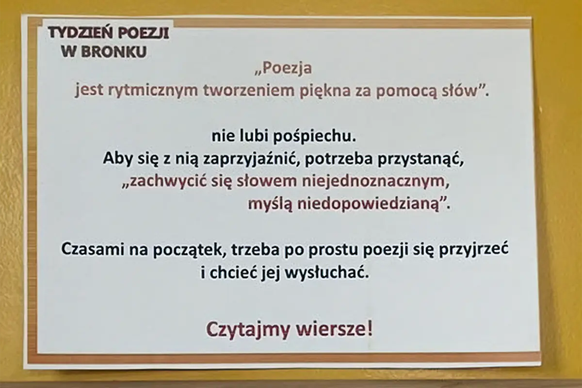 Tydzień poezji w Bronku